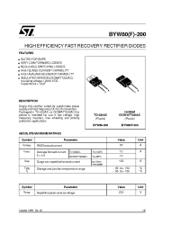 Datasheet BYW80200 manufacturer STMicroelectronics